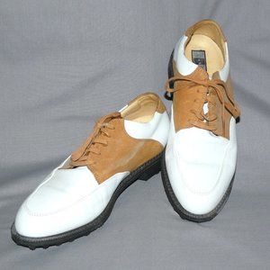 Nike "Bella Last" two-toned white & brown golf shoes